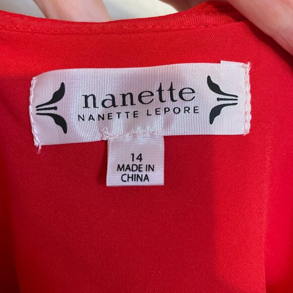 Nanette Lepore | Lipstick Red "Summer Glam" Stretch Sheath Dress 14 - Picture 7 of 8